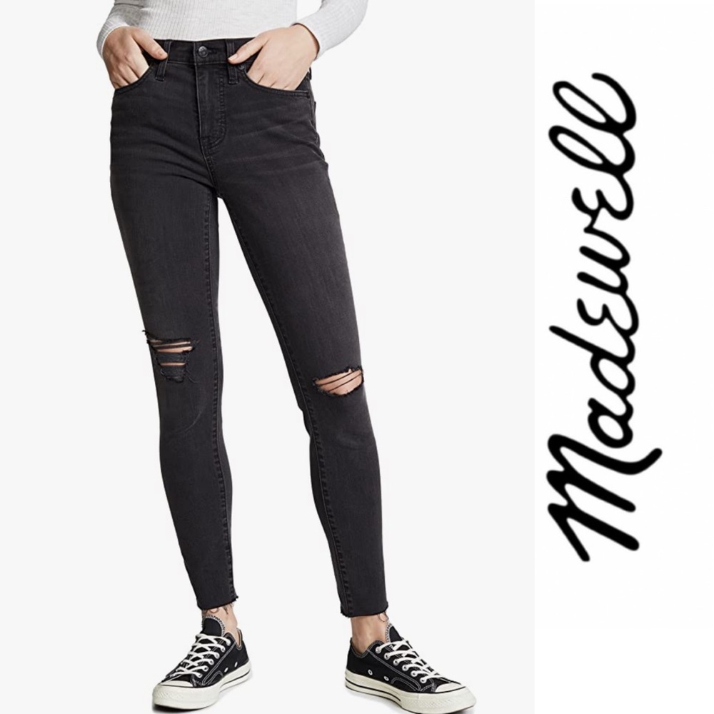 Madewell 9" High-Rise Ripped Knee Skinny Jeans 32T